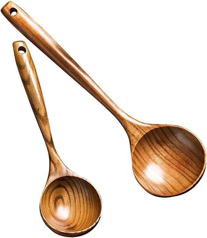Wood Spoons Large Deep Serving Spoons Soup Ladles