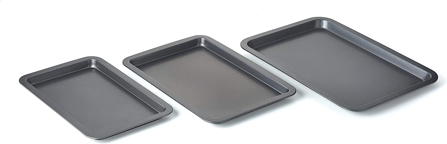 Nifty Set of 3 Non-Stick Cookie and Baking Sheets