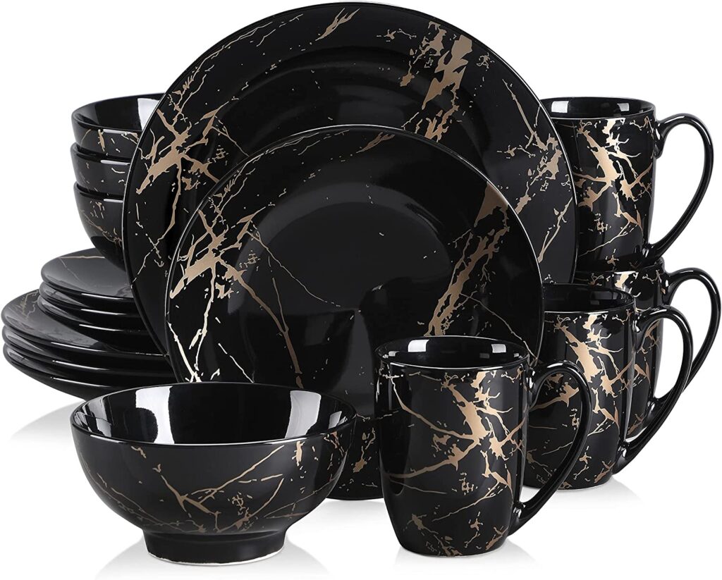 Black and gold dinnerware sets 2