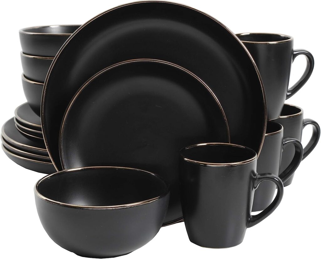 Black and gold dinnerware sets 3