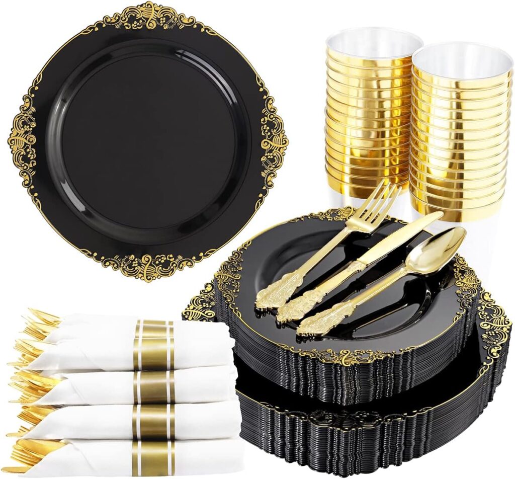 Black And Gold Dinnerware Sets 4
