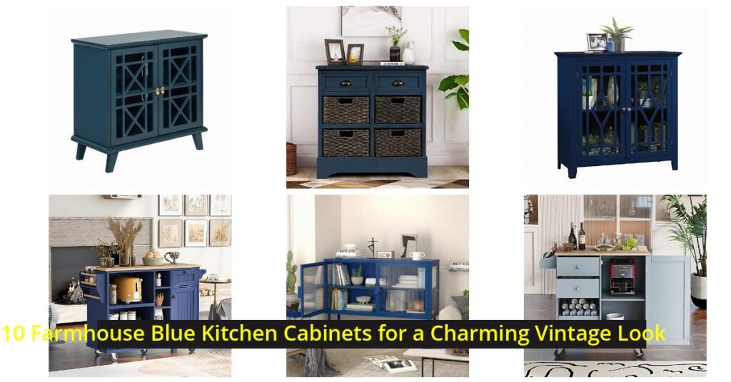 farmhouse blue kitchen cabinets