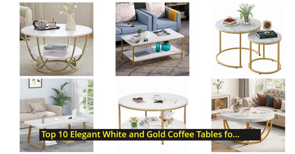 white and gold coffee table
