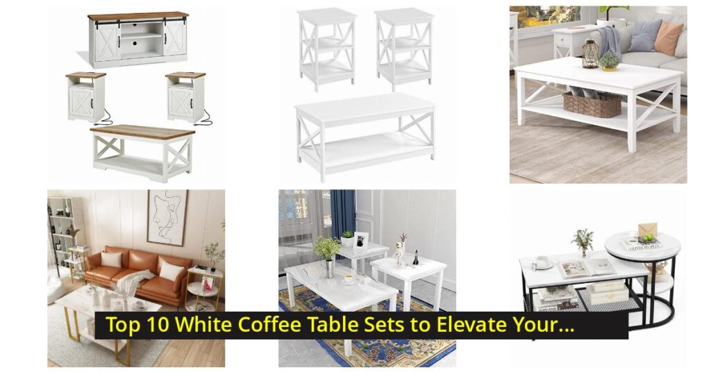 white coffee table set