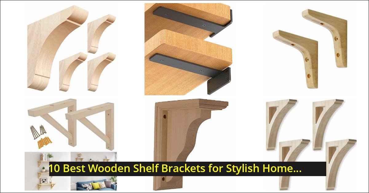 wooden shelf brackets Image